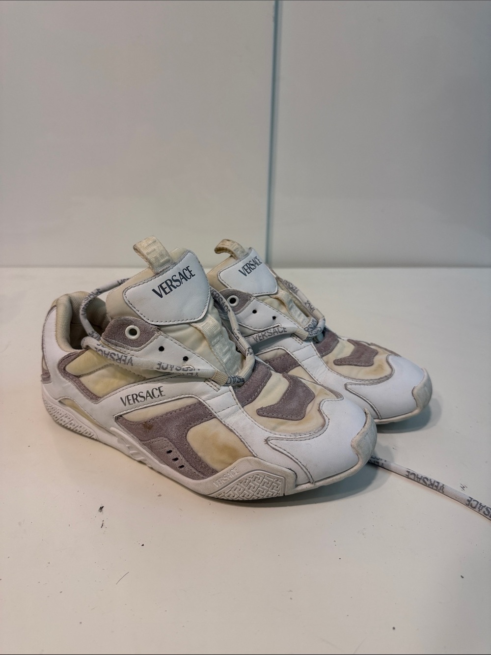 Used Dirty Versace Galaxia Sneakers women’s size 7 shoes